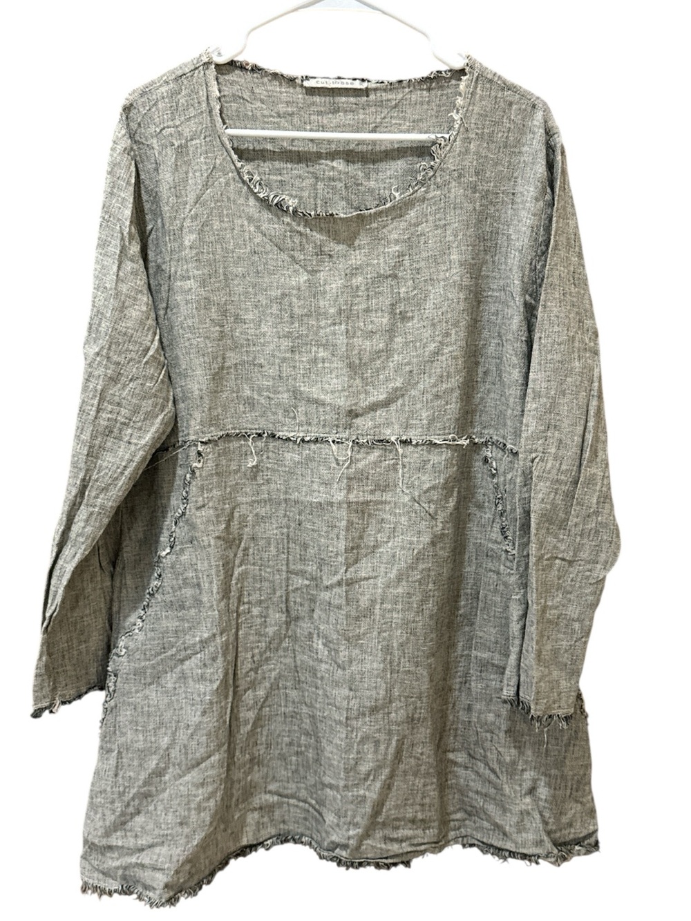 Cut Loose Linen Cotton Blend Lagenlook Layering Boho Tunic Top Size: XL